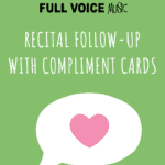 Recital follow up and compliment cards with a big heart picture