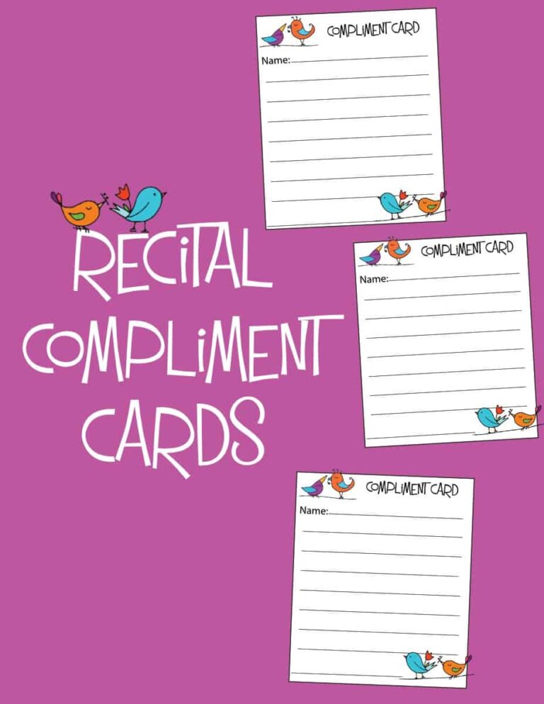 Recital Compliment Cards