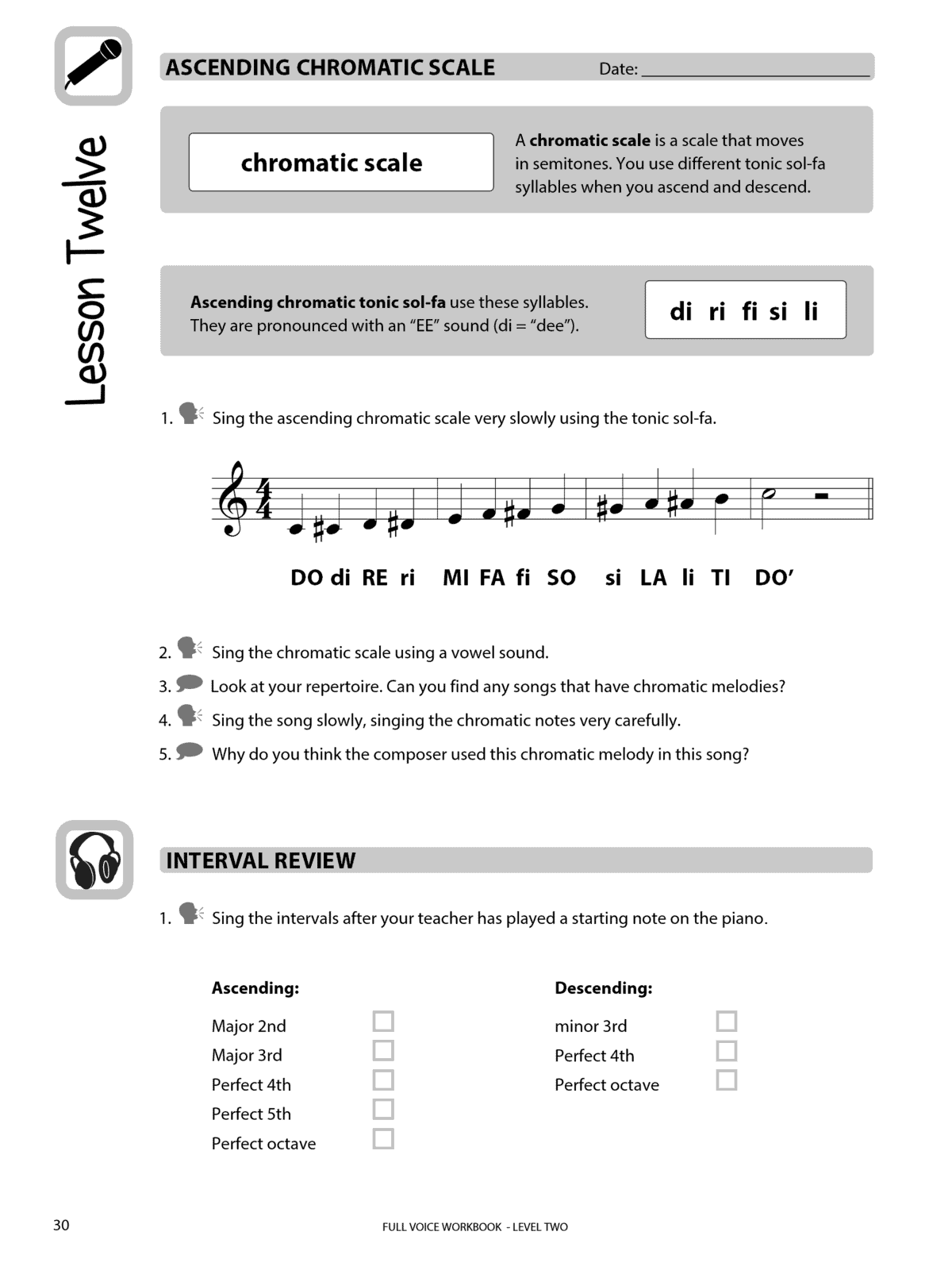 FULL VOICE Student Workbook - Level Two
