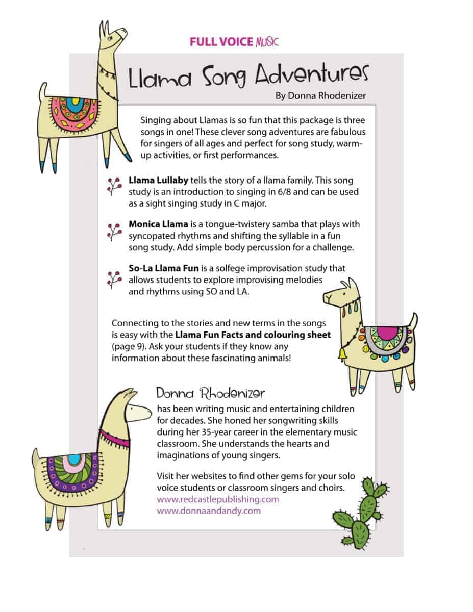 Llama Song Adventures by Donna Rhodenizer