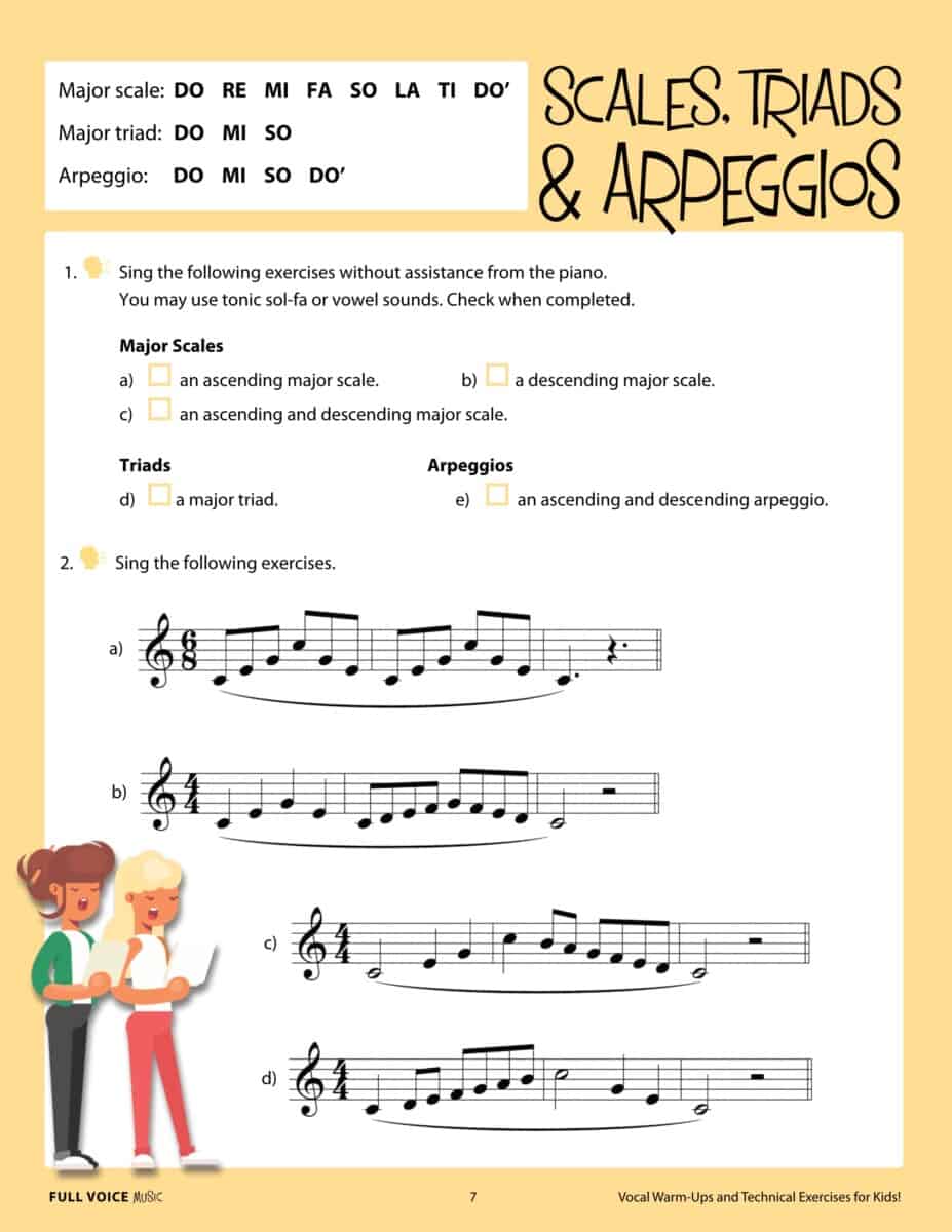 Vocal Warm-Ups and Technical Exercises for Kids Sample