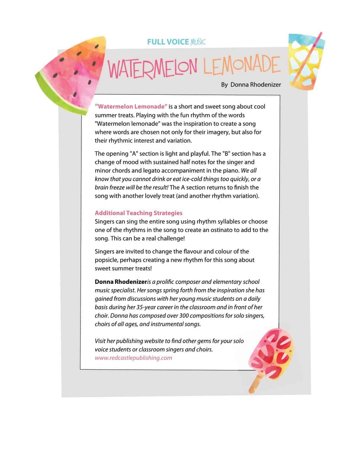 Watermelon Lemonade by Donna Rhodenizer