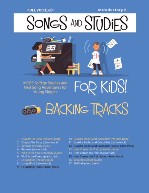 Songs and Studies for Kids! Introductory B Backing Track listing