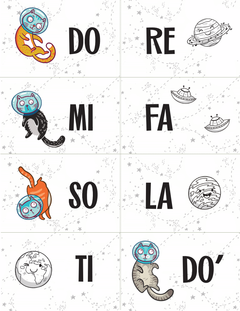 Space Cat Solfège Cards
