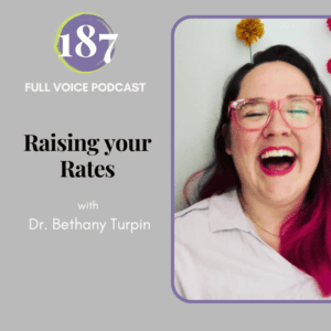 A picture of a woman laughing with firery red hair and the caption Raising Your Rates with Dr. Bethany Turpin