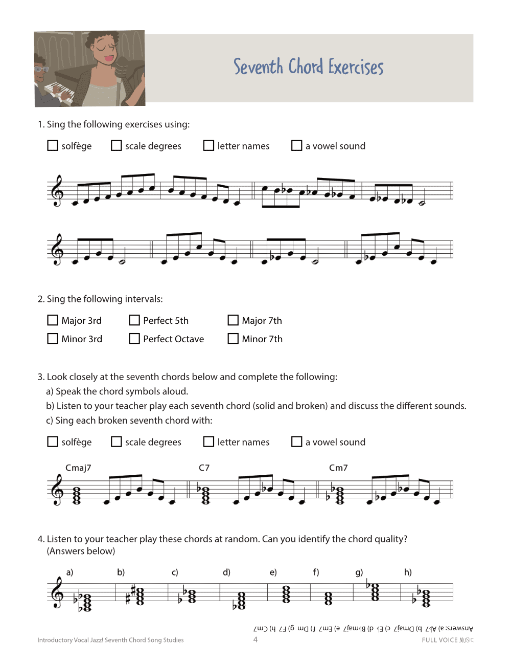 Introductory Vocal Jazz! Seventh Chord Song Studies