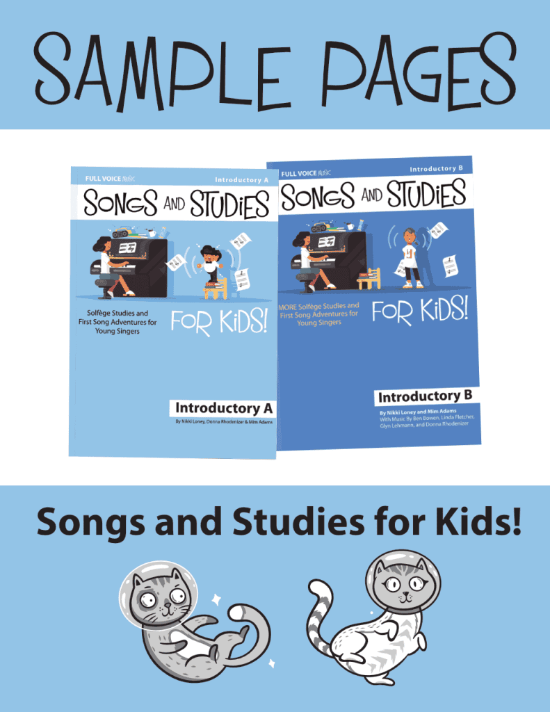 Image of the covers of the two levels of Songs and Studies for Kids!